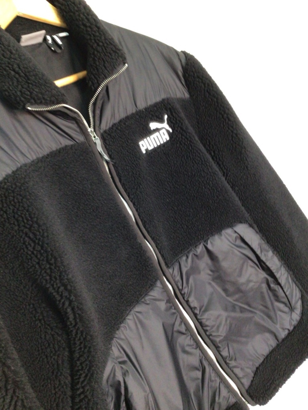 Puma Black Sherpa Panel Zip Jacket for Men Size Large - Picture 9 of 15